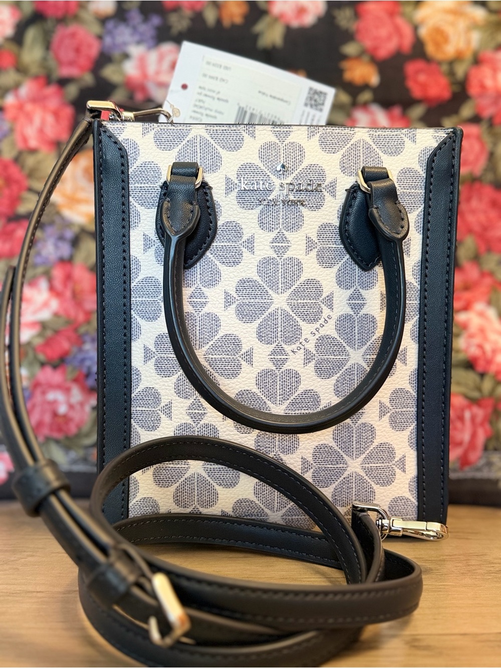 Kate Spade Navy Floral Mini Satchel tote bag